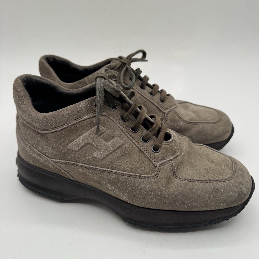 Hogan Interactive Sneakers Umber Brown Suede Mens Sz UK 5 US 6 Made In Italy